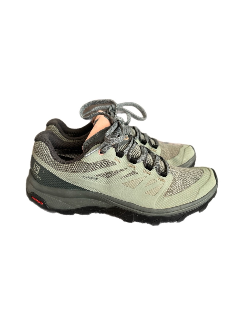Salomon outline GTX Sage Green and Black Trail Running Sneakers size 7